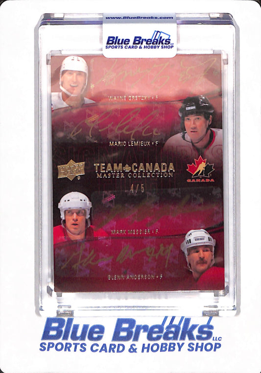 2014 - Upper Deck - Ice Hockey - Team Canada - Wayne Gretzky - Mario Lemieux - Mark Messier - Glenn Anderson - Dale Hawerchuk - Grant Fuhr - Doug Gilmour - Paul Coffey - Master Collection - 4/5 - Autographed