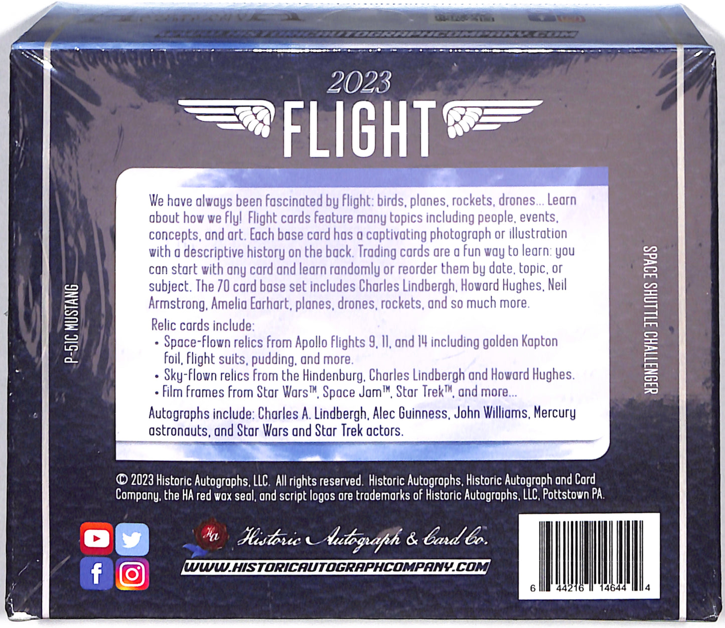 2023 Historic Autographs Flight Hobby Box - Entertainment - Sealed Wax