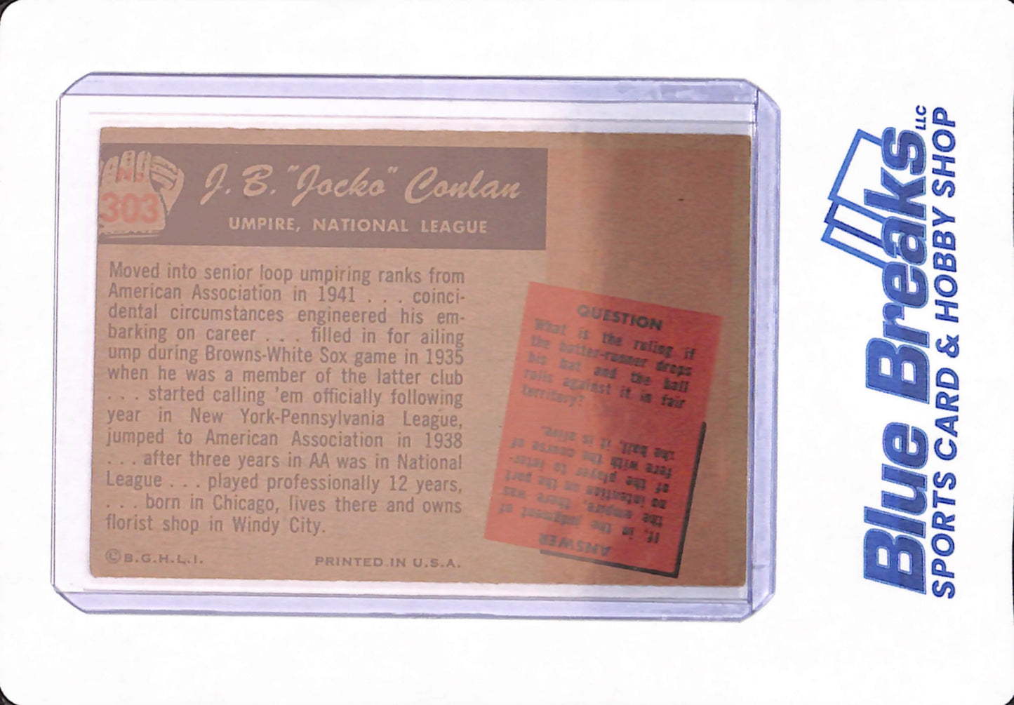 1955 Bowman - J.B. Jock Conlan - Umpire - Baseball - 303