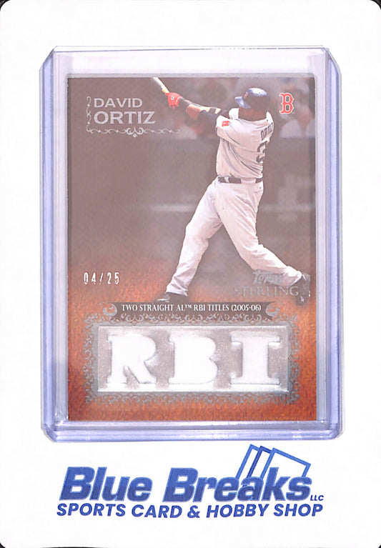 2009 Topps Sterling David Ortiz Career Chronicles Triple Relic 04/25 - Baseball - Boston Red Sox