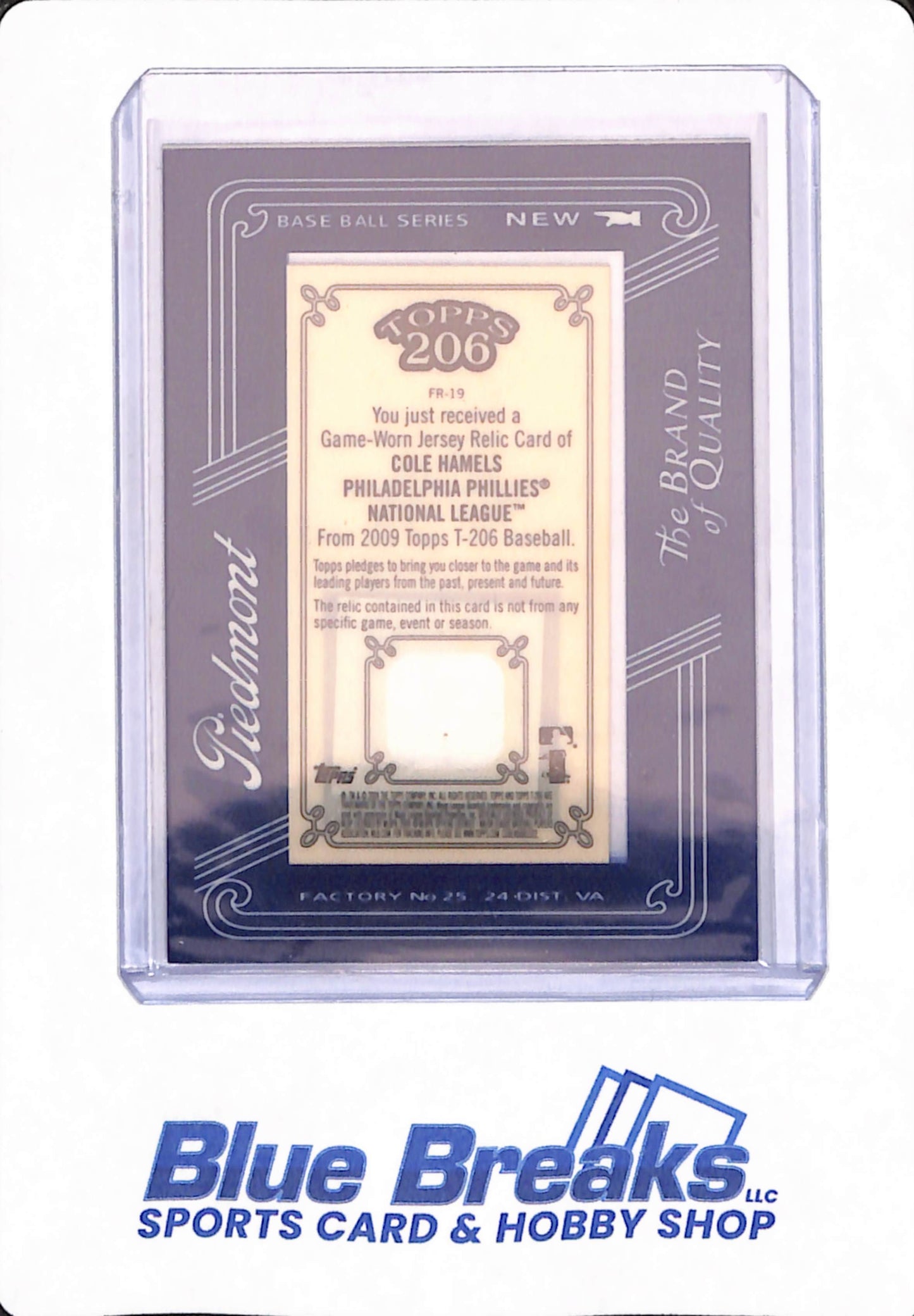 2009 Topps 206 Framed Relics Mini Piedmont - Baseball - Philadelphia Phillies - Cole Hamels #FR-19