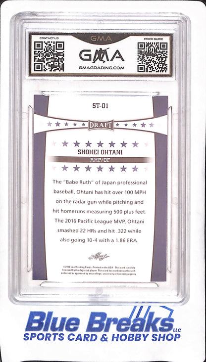 2018 Leaf Draft Stars - Shohei Ohtani - Rookie - GMA Gem Mint 10 - Los Angeles Angels - Baseball -  #ST-01