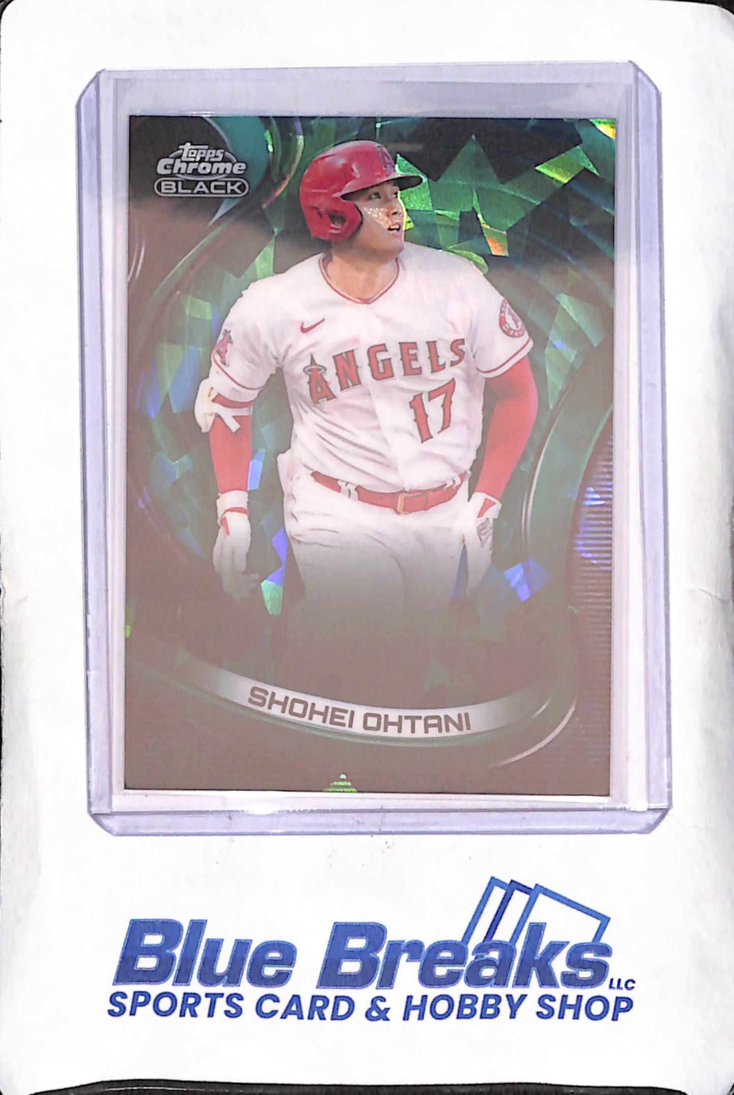 2022 Topps Chrome Black - Shohei Ohtani - Green Atomic Refractor - 4/99 - Los Angeles Angeles - Baseball - #97