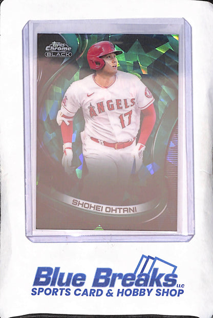 2022 Topps Chrome Black - Shohei Ohtani - Green Atomic Refractor - 4/99 - Los Angeles Angeles - Baseball - #97