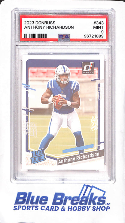 2023 Panini Donruss - Anthony Richardson - Rated Rookie - PSA 9 - Indianapolis Colts - Football - #343