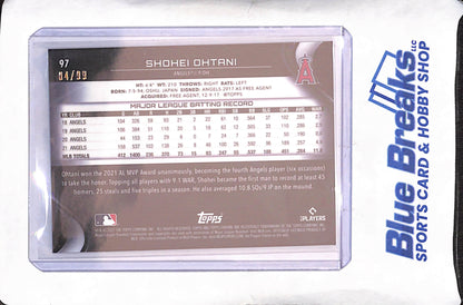 2022 Topps Chrome Black - Shohei Ohtani - Green Atomic Refractor - 4/99 - Los Angeles Angeles - Baseball - #97