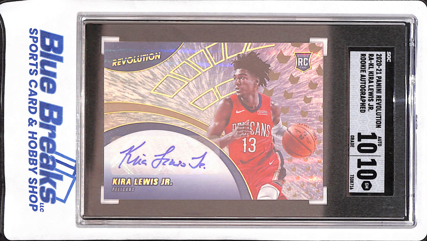 2020-21 Panini Revolution - Kira Lewis Jr - Rookie - Autograph - SGC 10/Auto 10 - New Orleans Pelicans - Basketball - #RA-KL