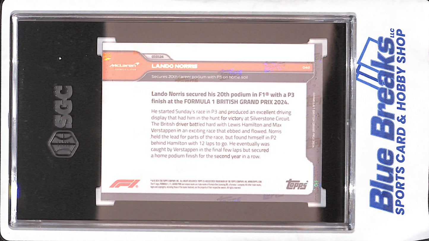2024 Topps Now Formula 1 - Lando Norris - Orange - 91/99 - McLaren  - SGC 9.5 - #40