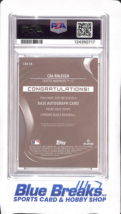 2022 Topps Chrome Black - Cal Raleigh - Autograph - RC - PSA 9/Auto 10 - Seattle Mariners - Baseball - #CBA-CR