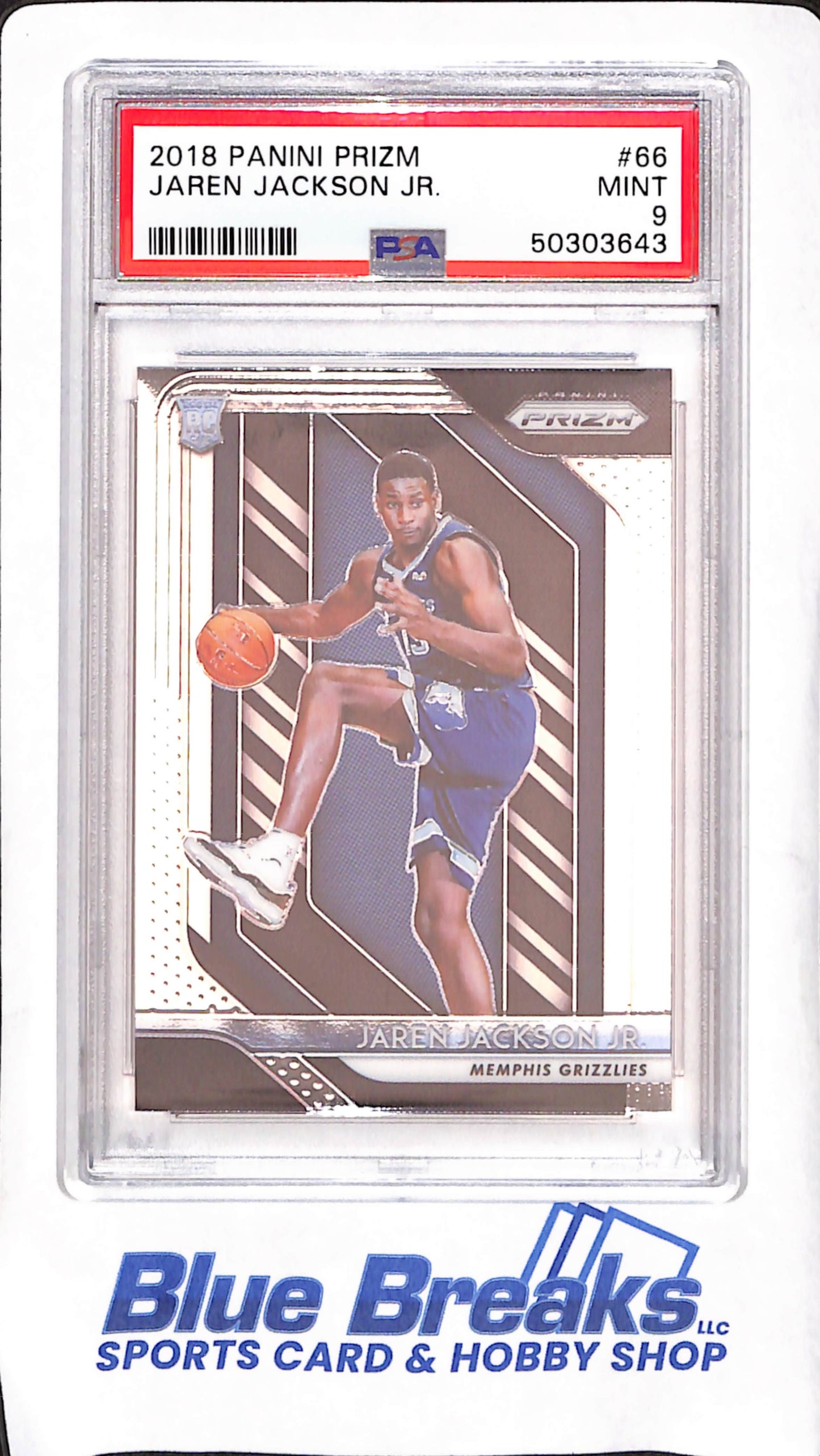 2018 Panini Prizm - Jaren Jackson Jr - RC - PSA 9 - Memphis Grizzlies - Basketball - #66