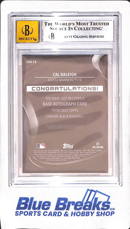 2022 Topps Chrome Black - Cal Raleigh - Autograph - Refractor - RC - 43/150 - Beckett 8.5/Auto 10 - Seattle Mariners - Baseball - #CBA-CR