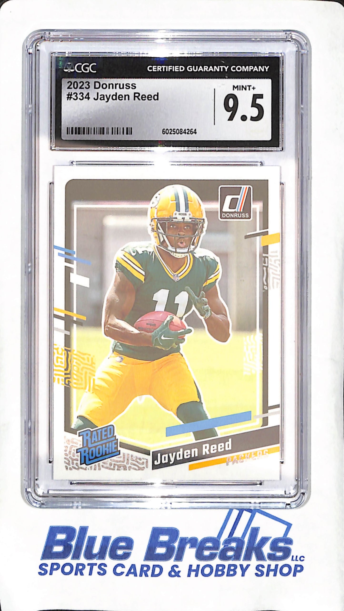 2023 Panini Donruss - Jayden Reed - Rated Rookie - CGC Mint + 9.5 - Green Bay Packers - Football - #334
