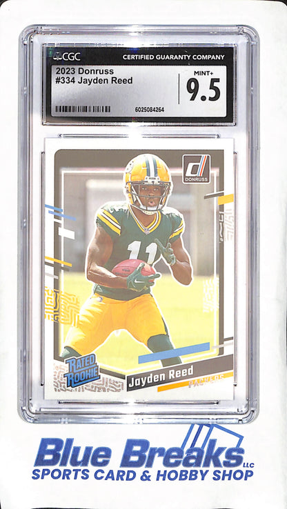 2023 Panini Donruss - Jayden Reed - Rated Rookie - CGC Mint + 9.5 - Green Bay Packers - Football - #334