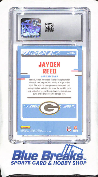2023 Panini Donruss - Jayden Reed - Rated Rookie - CGC Mint + 9.5 - Green Bay Packers - Football - #334