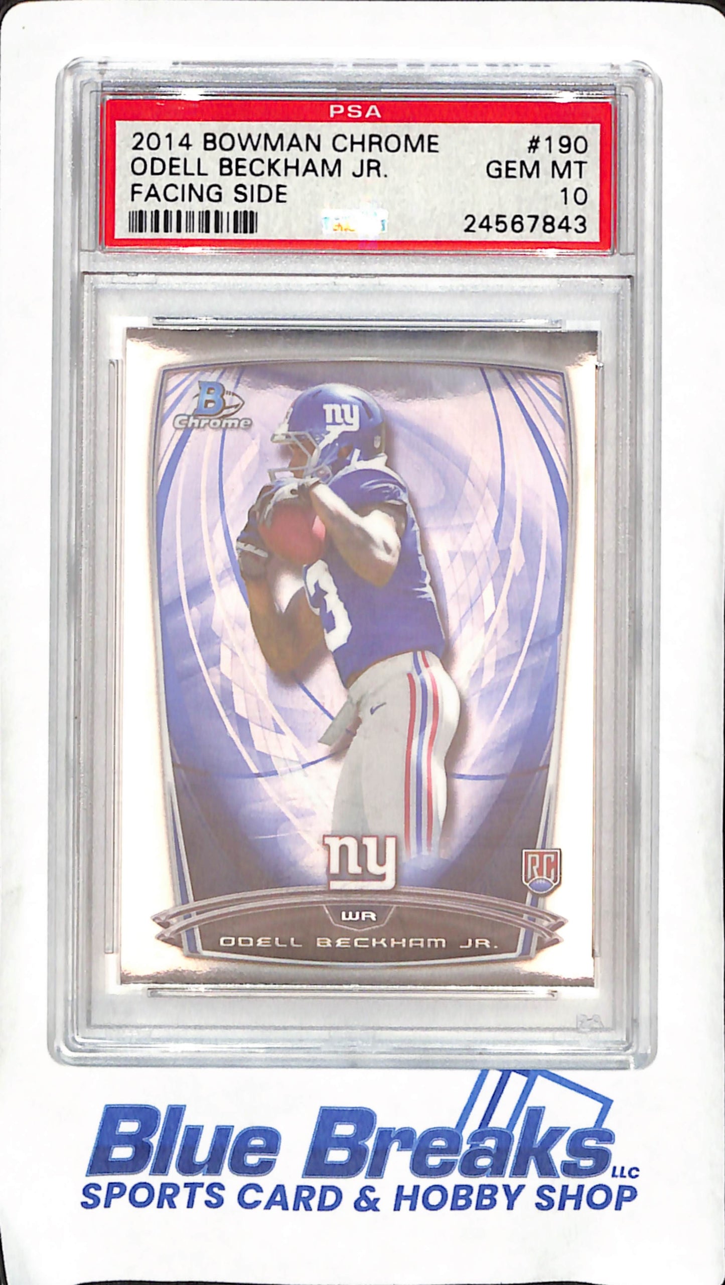 2014 Bowman Chrome - Odell Beckham Jr - Facing Side - RC - PSA Gem Mint 10 - New York Giants - Football - #190