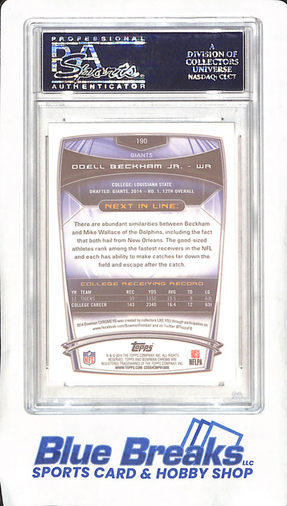 2014 Bowman Chrome - Odell Beckham Jr - Facing Side - RC - PSA Gem Mint 10 - New York Giants - Football - #190