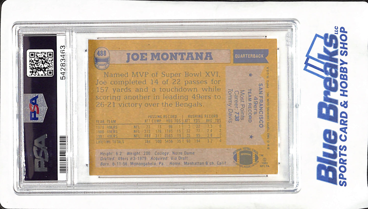 1982 Topps - Joe Montana - All-Pro - PSA 5 - San Francisco 49ers - Football - #488