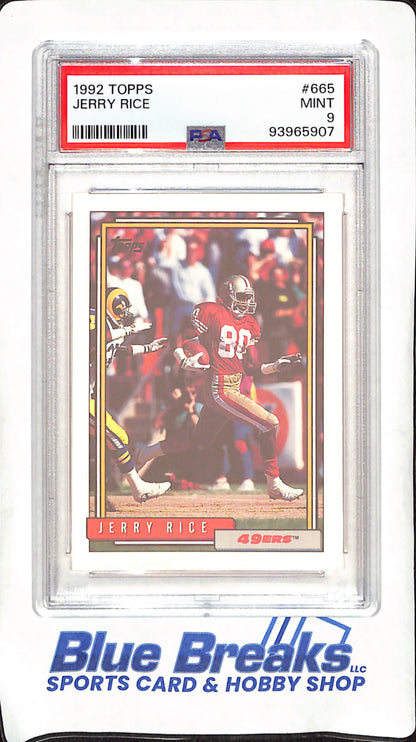 1992 Topps - Jerry Rice - PSA 9 - San Francisco 49ers - Football - #665