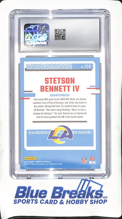 2023 Panini Donruss - Stetson Bennett IV - Rated Rookie - CGC Mint 9 - Los Angeles Rams - Football - #358
