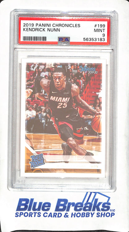 2019/20 Panini Chronicles - Kendrick Nunn - Rated Rookie - PSA Mint 9 - Miami Heat - Basketball - #199