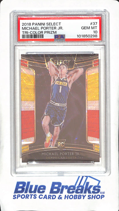 2018 Panini Select - Michael Porter Jr - Tri-Color Prizm - RC - PSA Gem Mint 10 - Denver Nuggets - Basketball - #37