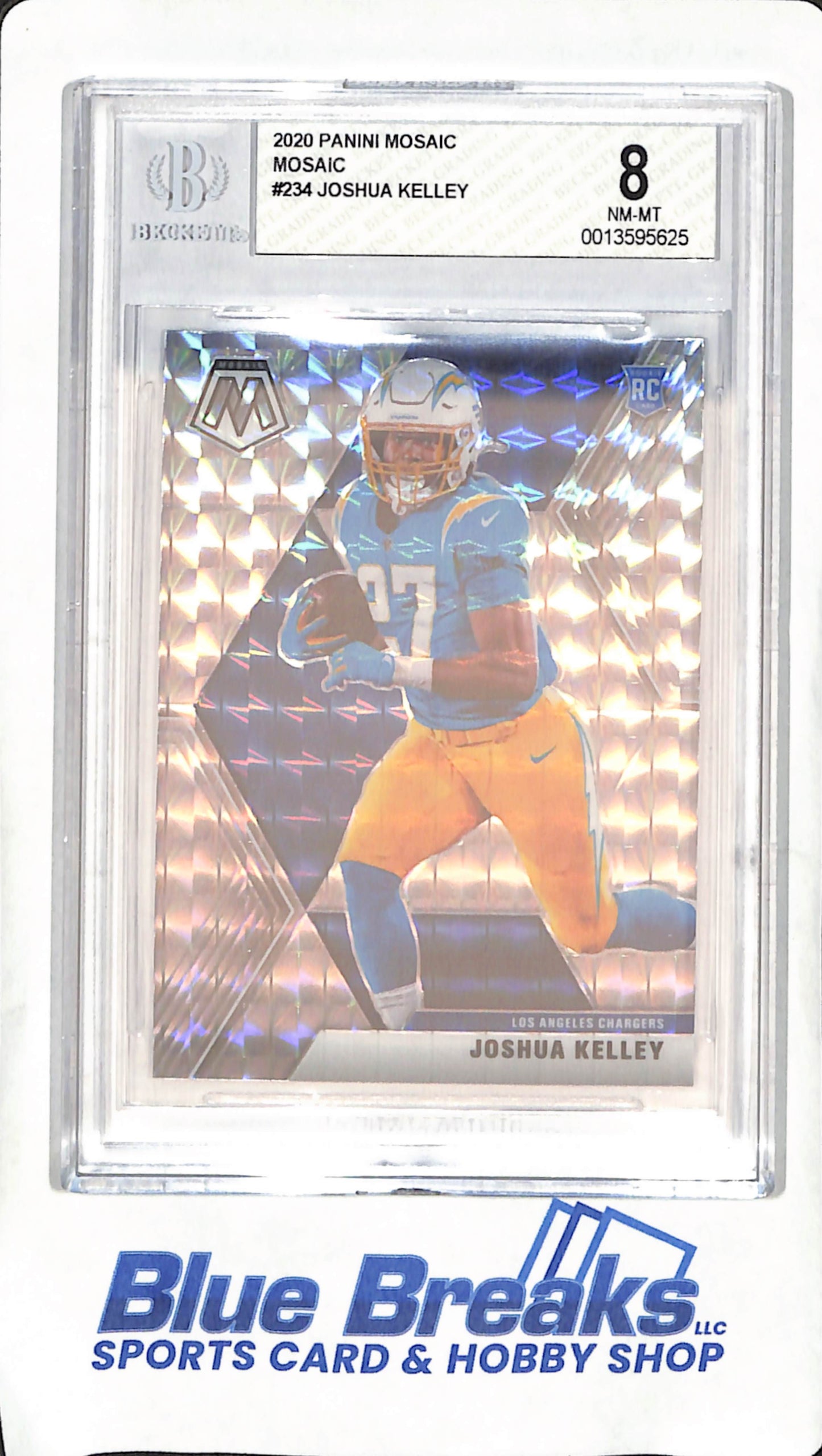 2020 Panini Mosaic - Joshua Kelley - Beckett 8 - Los Angeles Chargers - Football - #234
