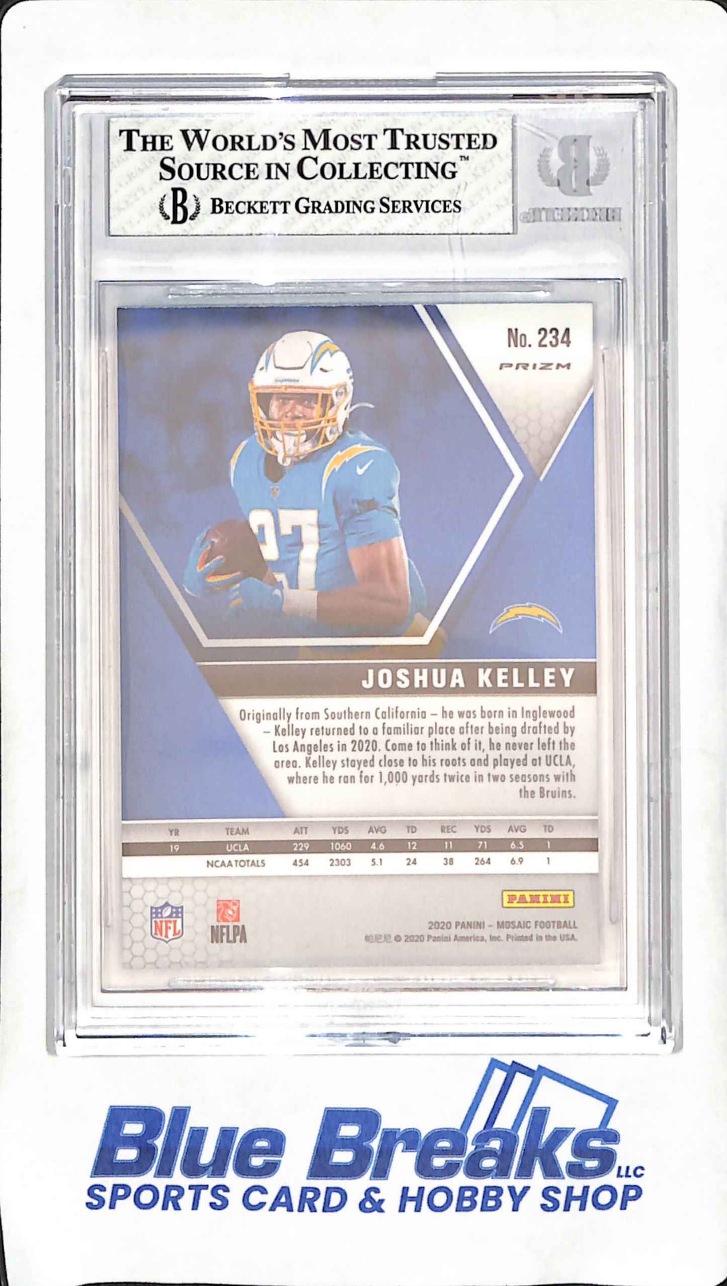 2020 Panini Mosaic - Joshua Kelley - Beckett 8 - Los Angeles Chargers - Football - #234