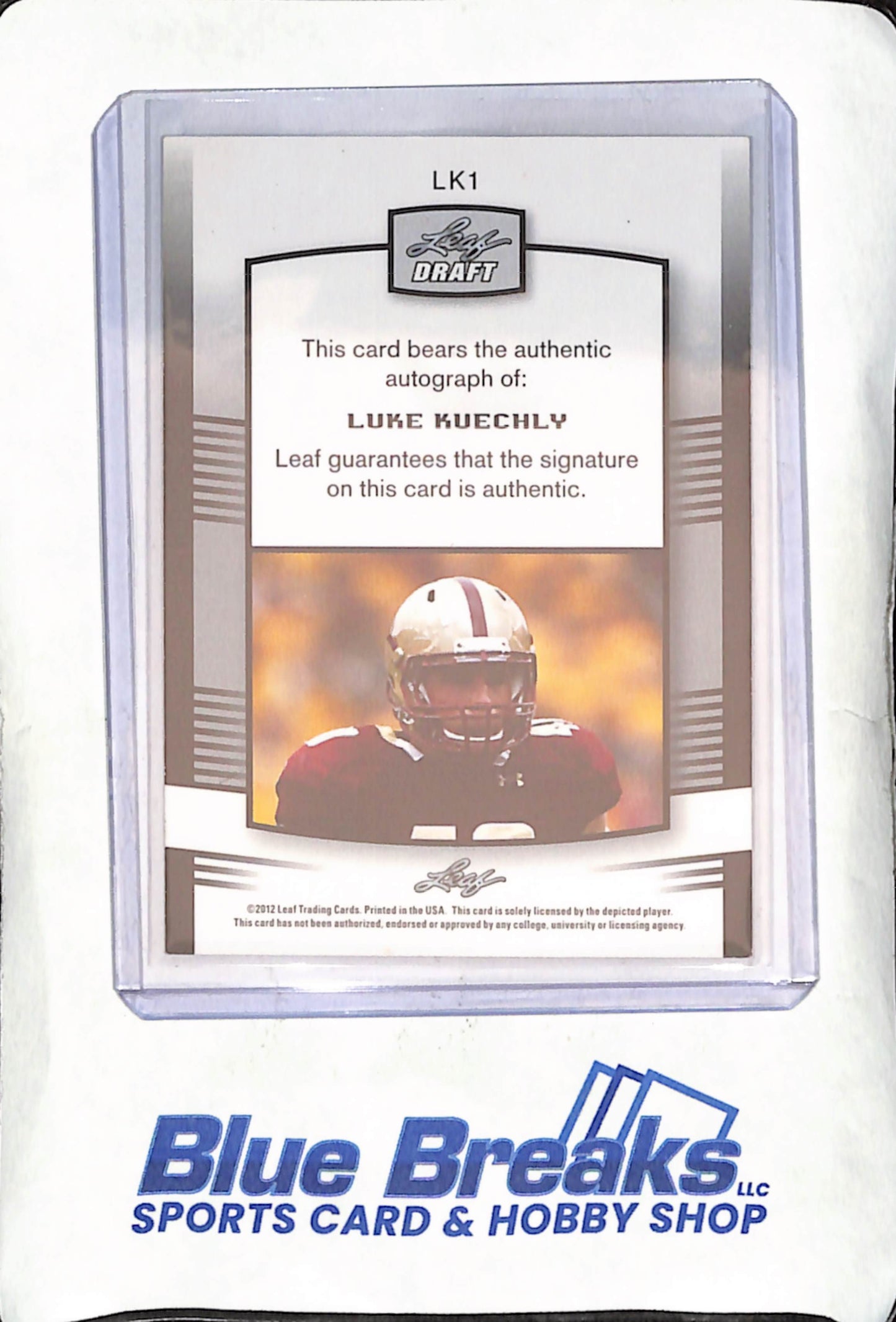 2012 Leaf Draft - Luke Kuechly - Autograph - Boston College Eagles - Football - #LK1