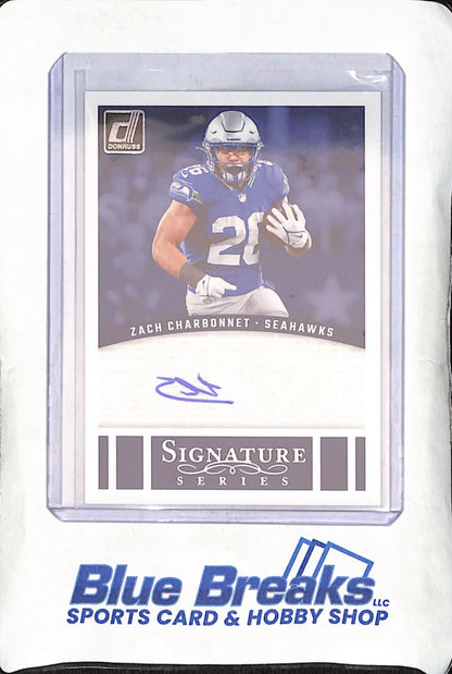2024 Panini Donruss Signature Series - Zach Charbonnet - Autograph - Seattle Seahawks - Football - #SSE-ZCH