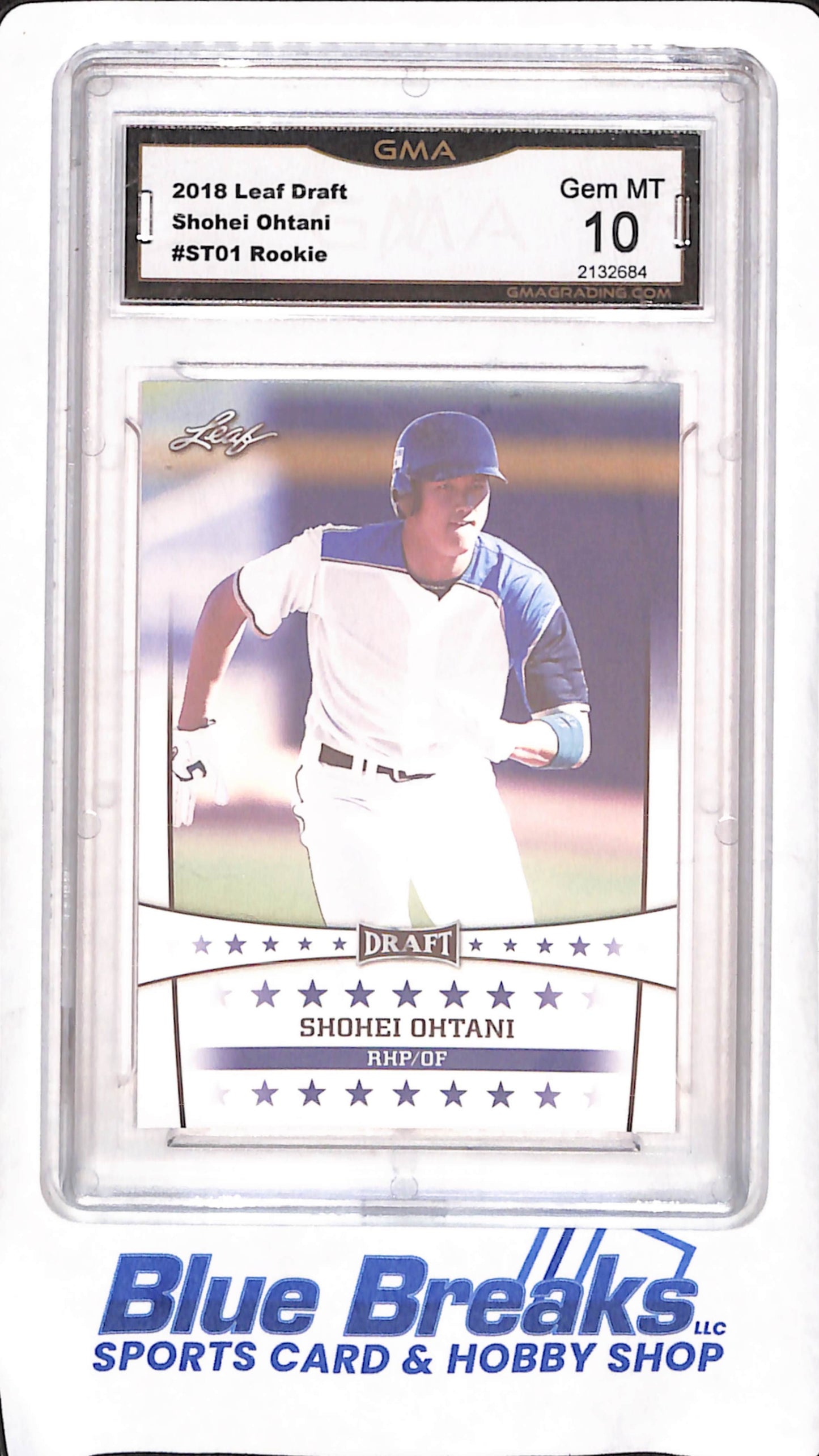 2018 Leaf Draft Stars - Shohei Ohtani - Rookie - GMA Gem Mint 10 - Los Angeles Angels - Baseball -  #ST-01