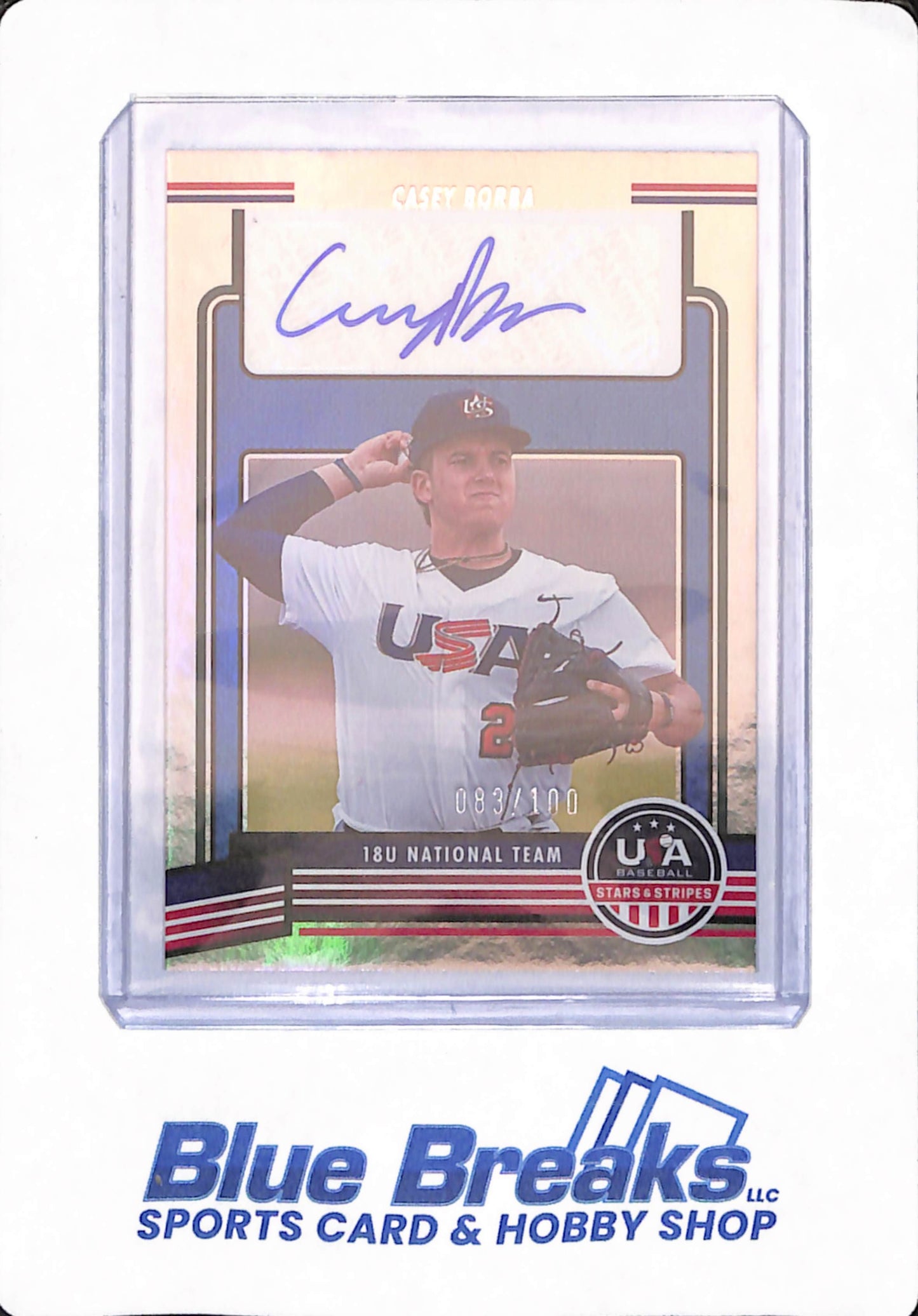 2023 Panini - Stars & Stripes - USA Baseball - Casey Borba - 083/100 - Autographed