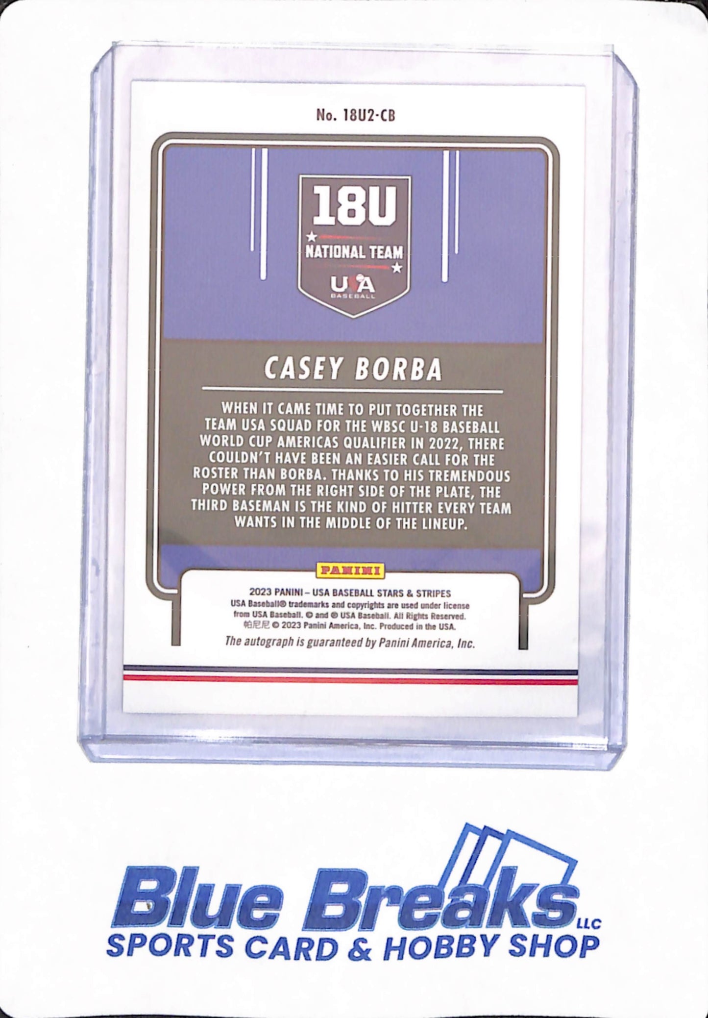 2023 Panini - Stars & Stripes - USA Baseball - Casey Borba - 083/100 - Autographed