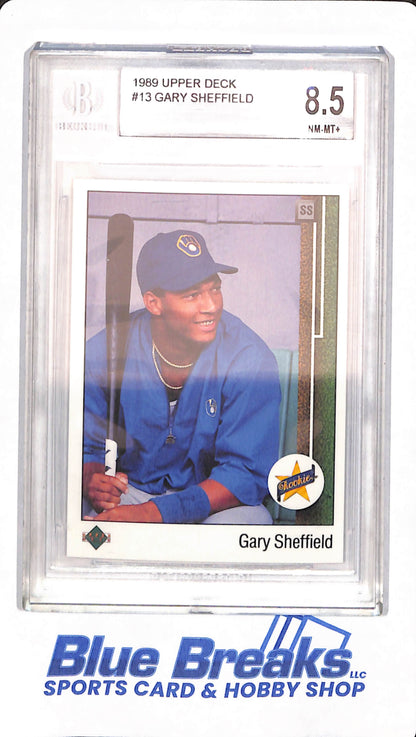 1989 Upper Deck - Gary Sheffield - # 13 - Baseball - Milwaukee Brewers - Beckett 8.5