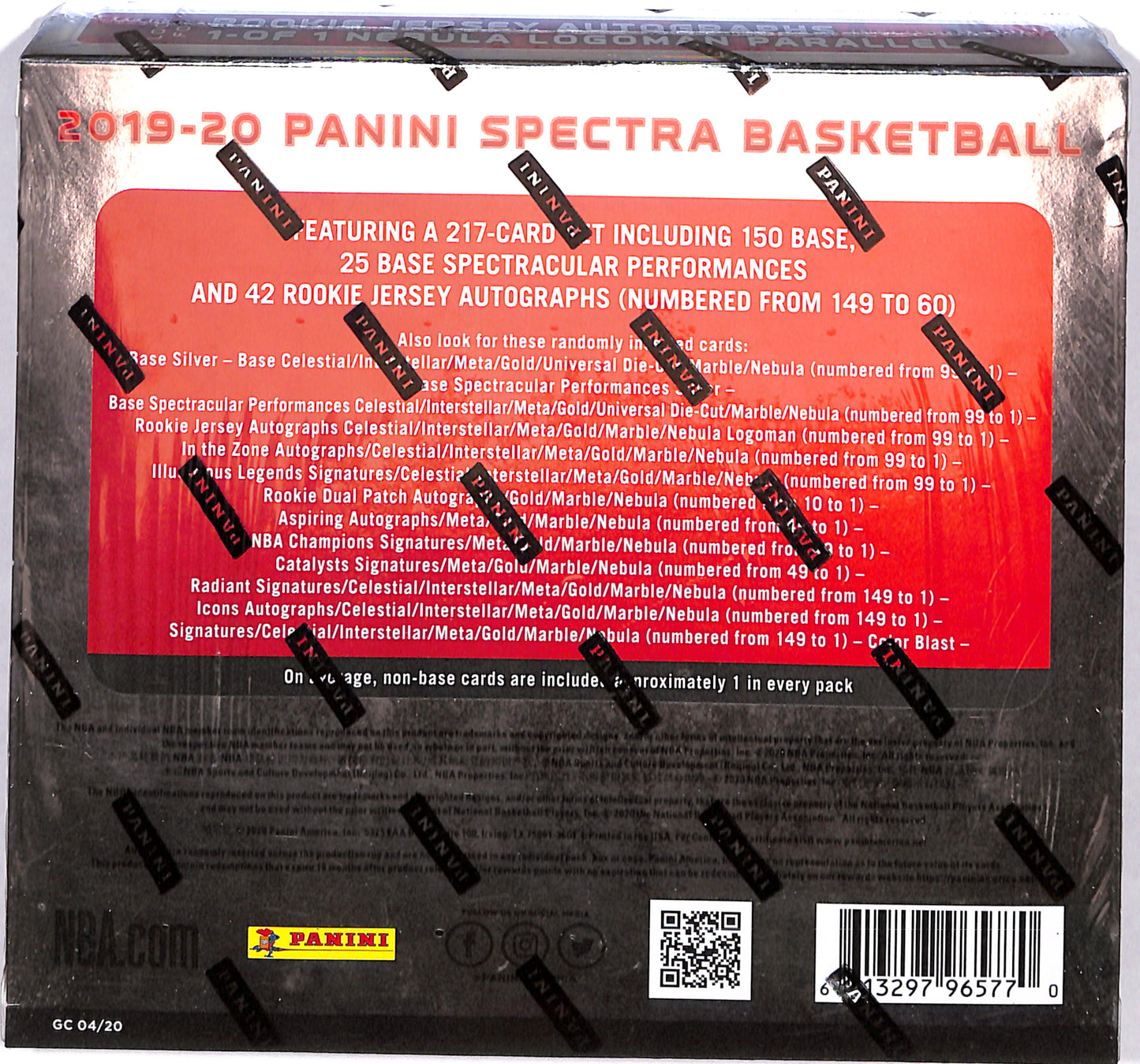 2019/20 Panini Spectra Basketball 1st Off The Line Hobby Box - Sealed Wax