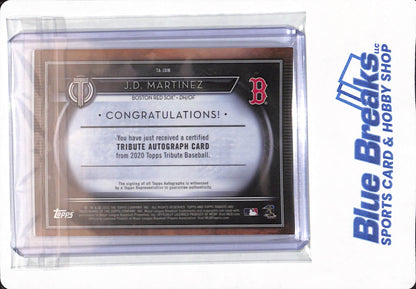 2020 Topps Tribute - J.D. Martinez - # TA-JDM - Boston Red Sox - Baseball - Autographed - 022/150