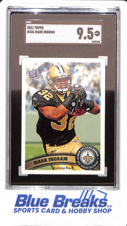 2011 Topps - Mark Ingram - Football - New Orleans Saints - Rookie - #426 - SGC 9.5