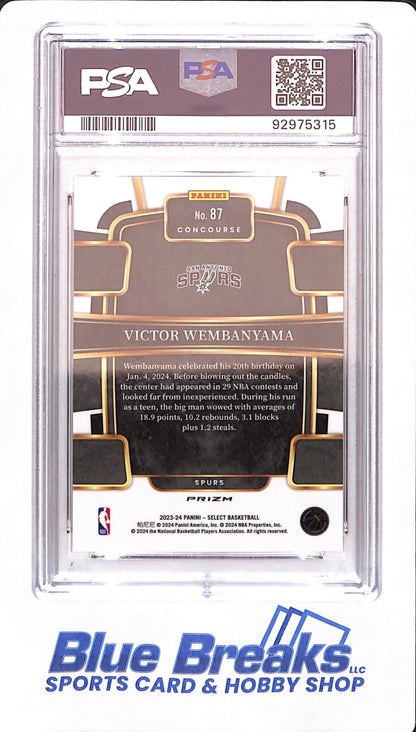 2023 Select - Victor Wembanyama - San Antonio Spurs - # 87 - Red Cracked Ice - PSA 10