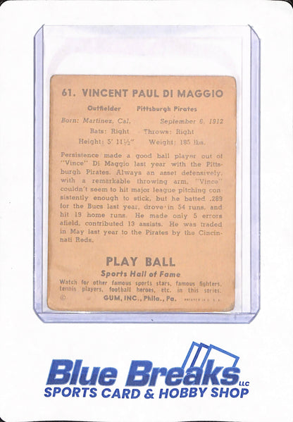 1941 - Vince Di Maggio - # 61 - Baseball - Pittsburgh Pirates