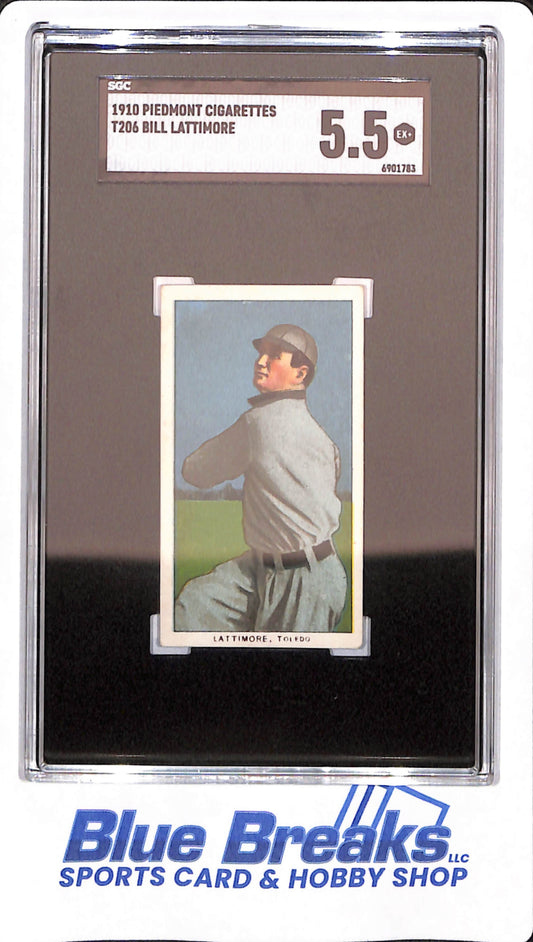 1910 Piedmont 350 -  T206 - Bill Lattimore - Baseball - SGC 5.5 - Toldeo