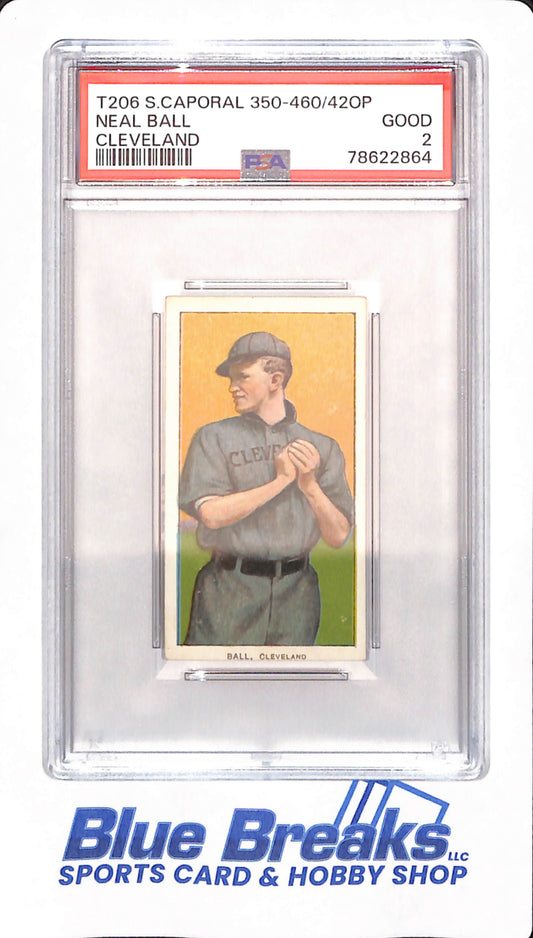 T206 - Sweet Caporal - 350-460 / 42 OP - Neal Ball - Baseball - PSA 2 - Cleveland Naps