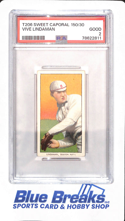 T206 - Sweet Caporal 150/30 - Vive Lindaman - Boston Red Sox - PSA 2 - Baseball