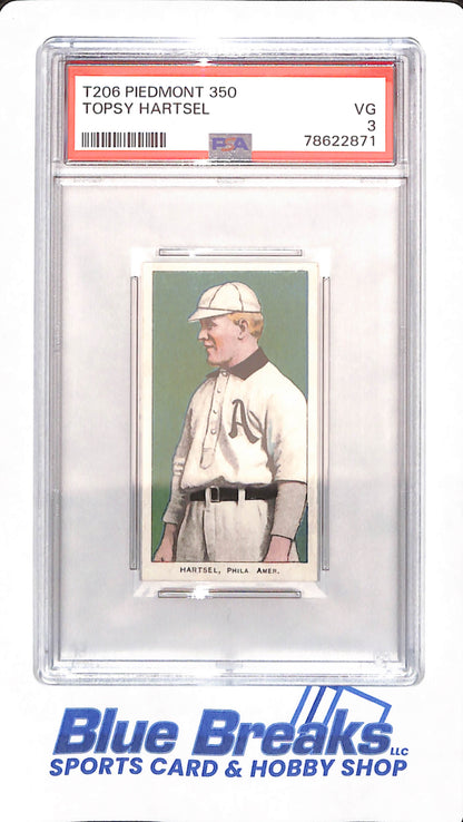 T206 - Piedmont 350 - Topsy Hartsel - Baseball - PSA 3 - Philadelphia Athletics