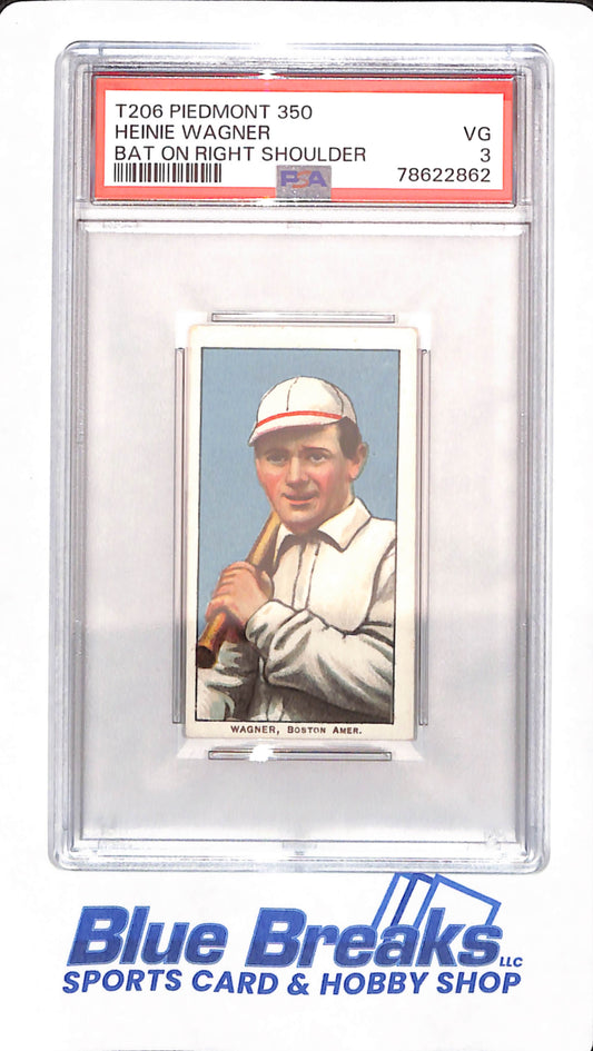 T206 - Piedmont 350 - Heinie Wagner - PSA 3 - Baseball - Boston Red Sox - Bat on Right Shoulder