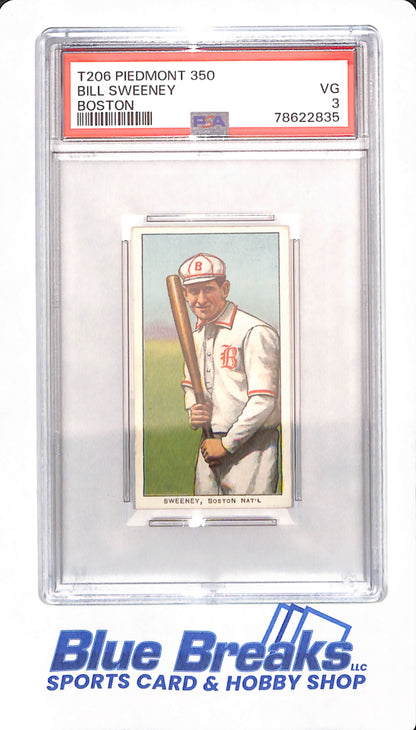 T206 - Piedmont 350 - Bill Sweeney - Baseball - PSA 3 - Boston Braves - Chicago Cubs