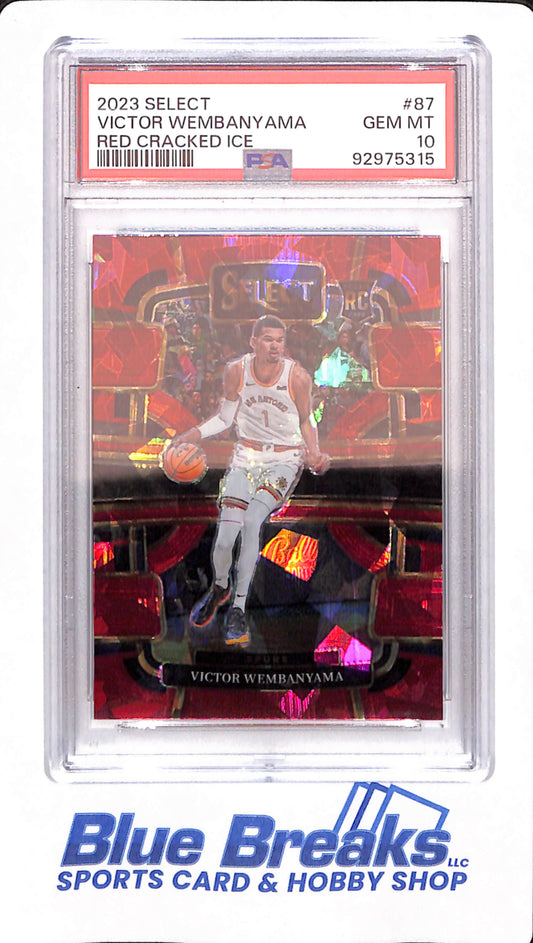 2023 Select - Victor Wembanyama - San Antonio Spurs - # 87 - Red Cracked Ice - PSA 10