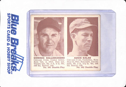 1941 - Dominic Dallessandro - Augie Galan - Double Play - Baseball - Chicago Cubs