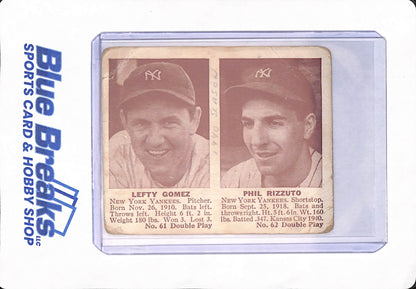 1941 Lefty Gomez - Phil Rizzuto - Double Play - Baseball - New York Yankees