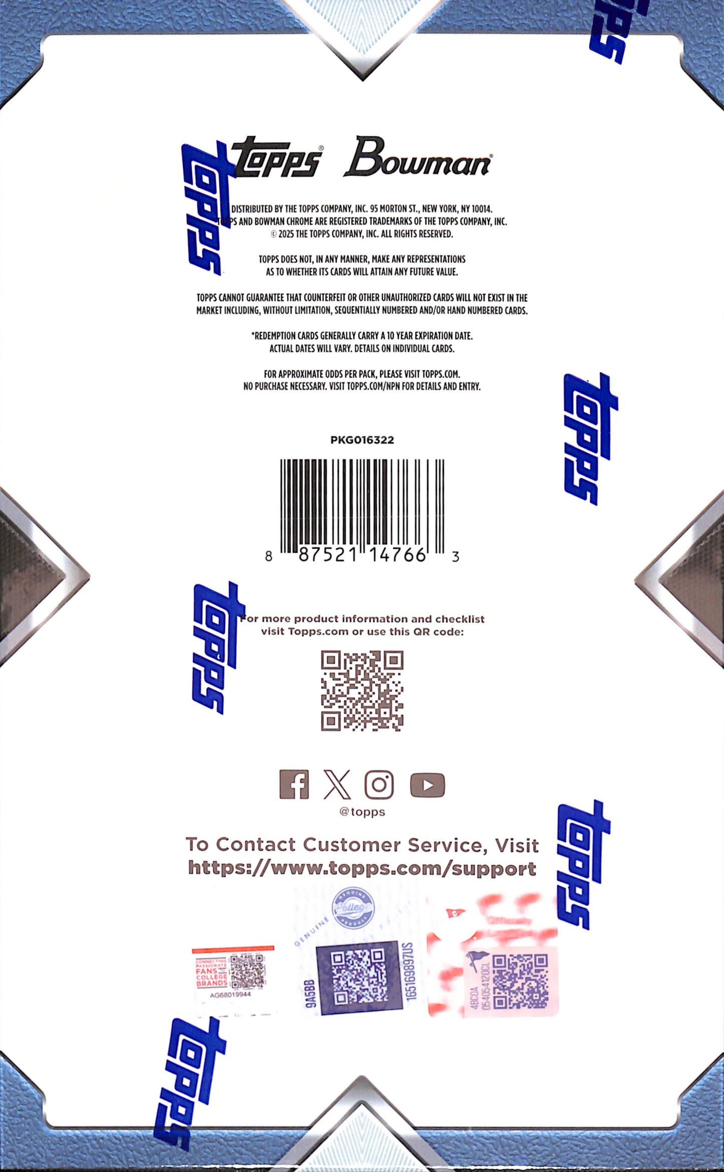 2025 Bowman University Chrome Hobby Box - Football - Sealed Wax