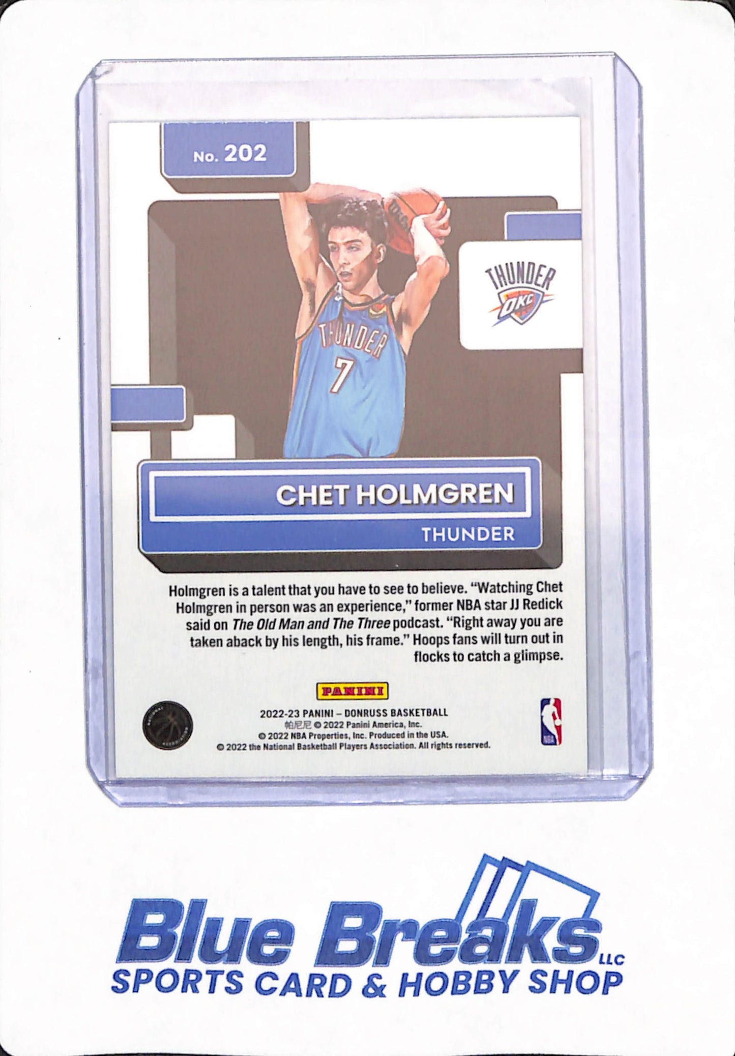 2022-23 - Panini Donruss - Chet Holmgren - Rated Rookie - Green - Oklahoma City Thunder - Basketball - # 202