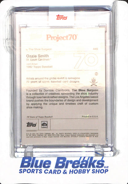 2021 - Ozzie Smith - Project 70 - The Wizard of Oz - # 445 - 1982 Topps Baseball - St Louis Cardinals